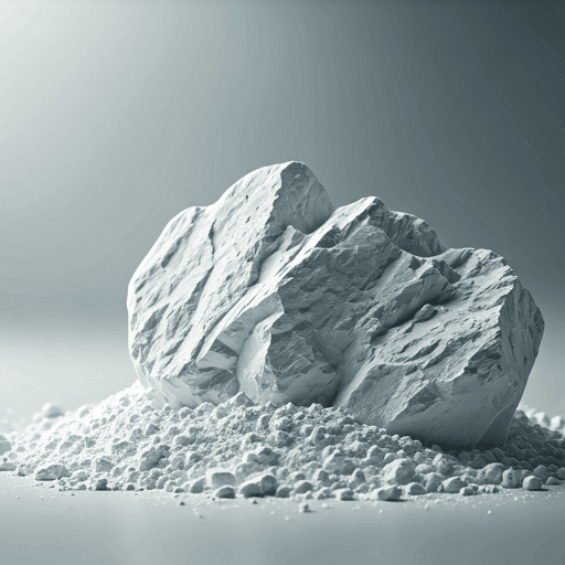 Pristine white Calcite powder and chunks with clean white texture