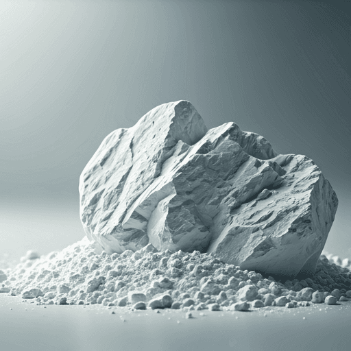 Pristine white Calcite powder and chunks with clean white texture